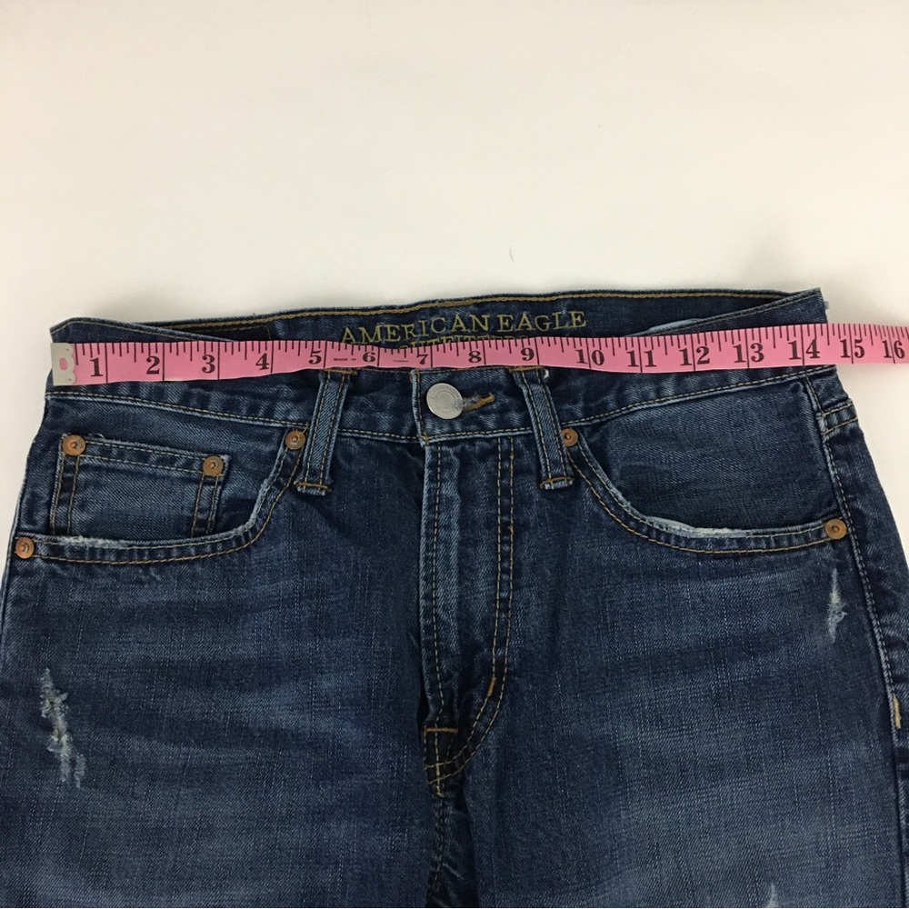 American Eagle Original Straight Medium Wash Distressed Jeans Men’s 28 - Picture 10 of 12